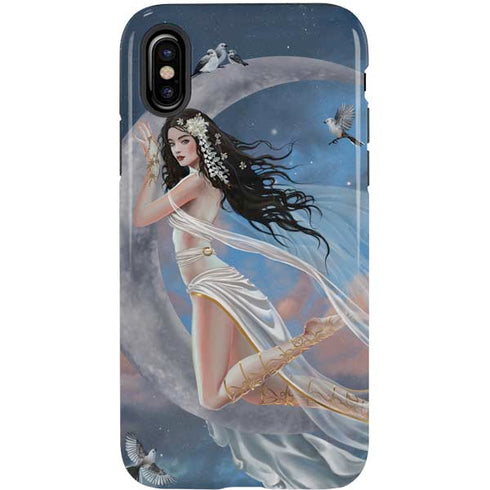 Fairy on Moon with Birds by Nene Thomas iPhone X Pro Case