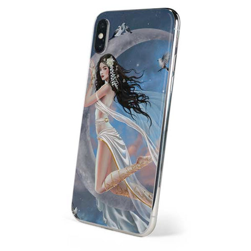 Fairy on Moon with Birds by Nene Thomas iPhone XS Max Skin