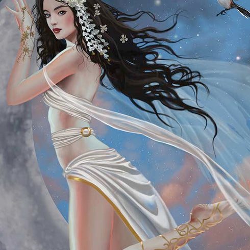 Fairy on Moon with Birds by Nene Thomas iPhone XS Max Skin