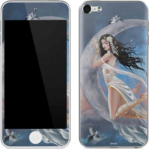 Fairy on Moon with Birds by Nene Thomas Apple iPod Skin