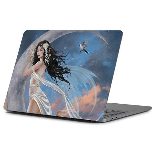 Fairy on Moon with Birds by Nene Thomas Apple MacBook Pro 13-inch Skin