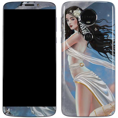 Fairy on Moon with Birds by Nene Thomas Moto E5 Plus Skin
