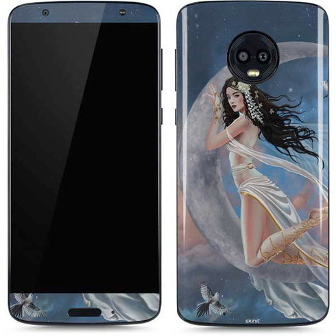 Fairy on Moon with Birds by Nene Thomas Moto G6 Skin