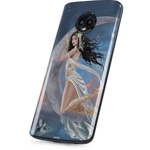 Fairy on Moon with Birds by Nene Thomas Moto G6 Skin