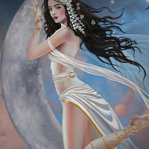 Fairy on Moon with Birds by Nene Thomas Moto G6 Skin