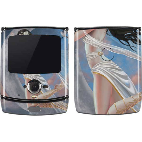 Fairy on Moon with Birds by Nene Thomas Motorola RAZR Skin