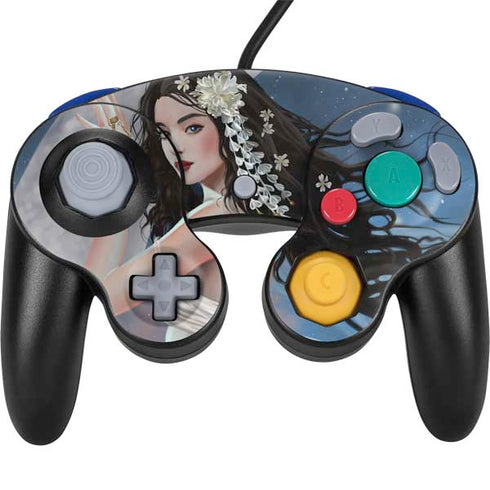 Fairy on Moon with Birds by Nene Thomas Nintendo GameCube Controller Skin