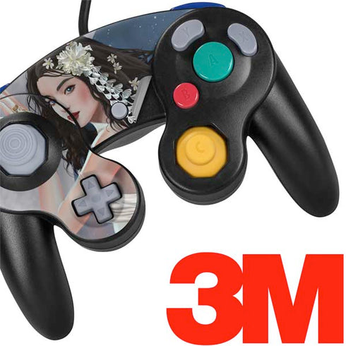 Fairy on Moon with Birds by Nene Thomas Nintendo GameCube Controller Skin