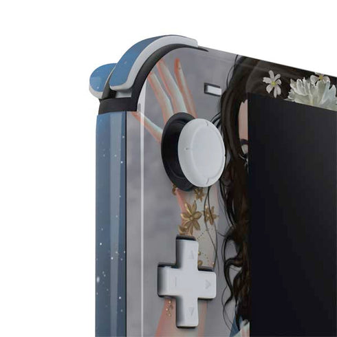 Fairy on Moon with Birds by Nene Thomas Nintendo Switch Lite Skin