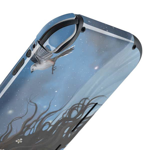 Fairy on Moon with Birds by Nene Thomas Nintendo Switch Lite Skin