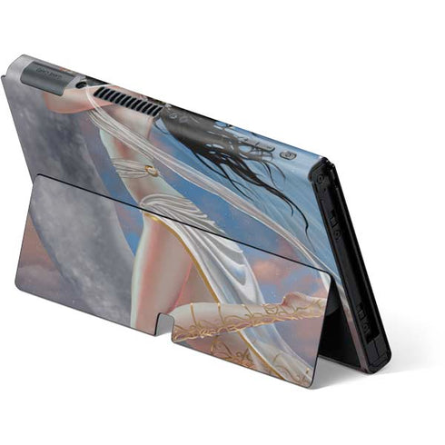 Fairy on Moon with Birds by Nene Thomas Nintendo Switch OLED (2021) Skin