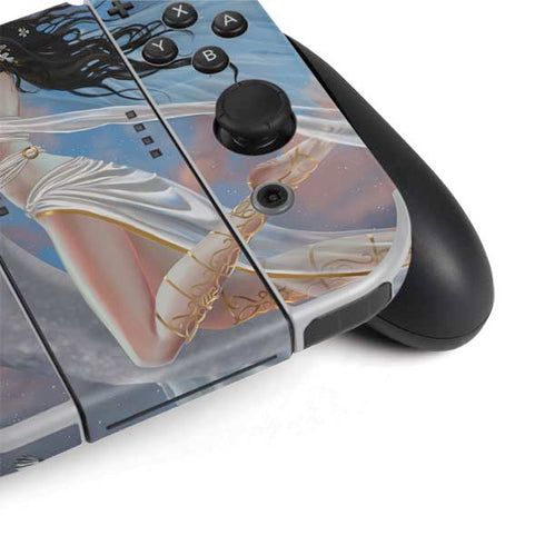 Fairy on Moon with Birds by Nene Thomas Nintendo Switch OLED (2021) Skin