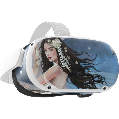 Fairy on Moon with Birds by Nene Thomas Oculus Quest 2 Skin
