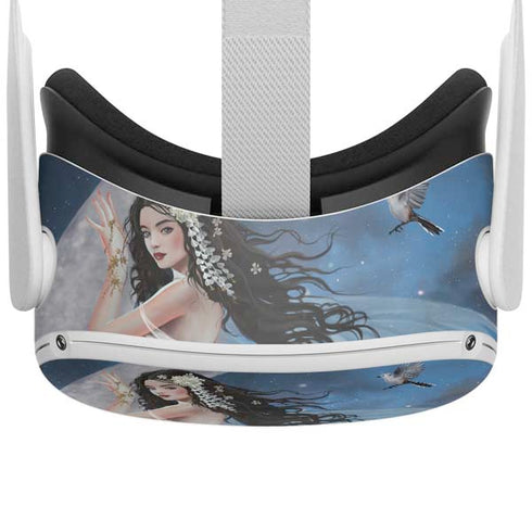 Fairy on Moon with Birds by Nene Thomas Oculus Quest 2 Skin