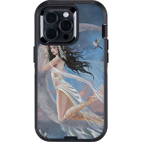 Fairy on Moon with Birds by Nene Thomas Otterbox Defender iPhone Skin