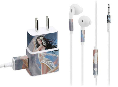 Fairy on Moon with Birds by Nene Thomas Phone Charger Skin