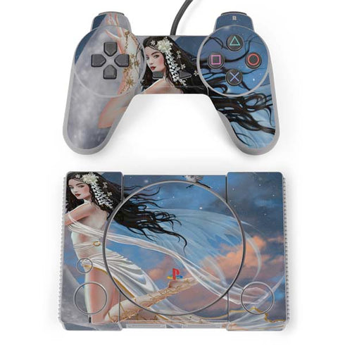 Fairy on Moon with Birds by Nene Thomas PlayStation Classic Bundle Skin