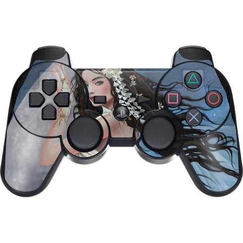 Fairy on Moon with Birds by Nene Thomas PS3 Dual Shock wireless controller Skin