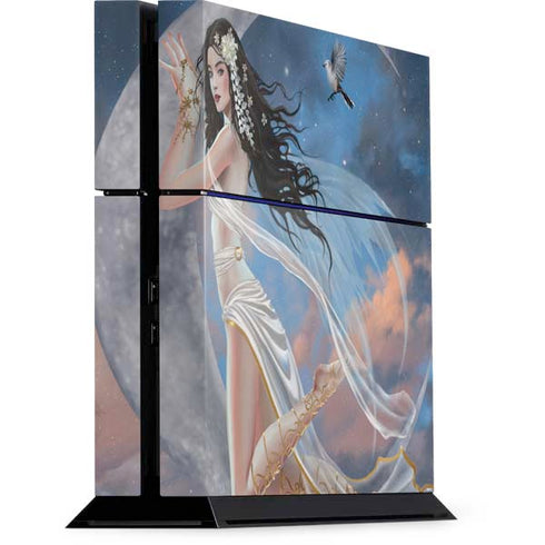 Fairy on Moon with Birds by Nene Thomas PS4 Console Skin