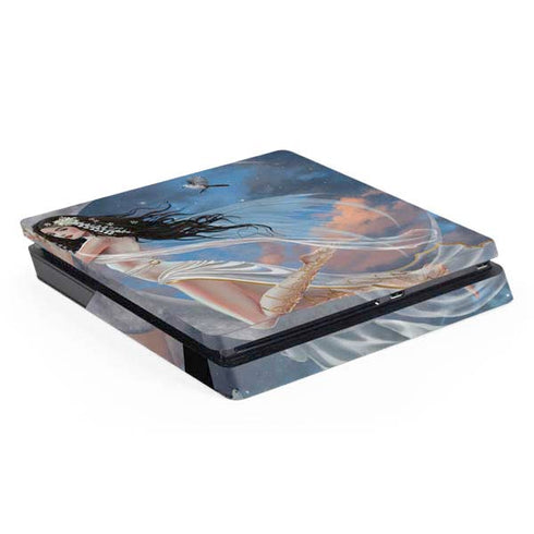 Fairy on Moon with Birds by Nene Thomas PS4 Slim Skin