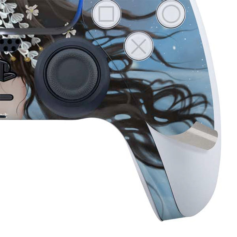 Fairy on Moon with Birds by Nene Thomas PS5 Controller Skin