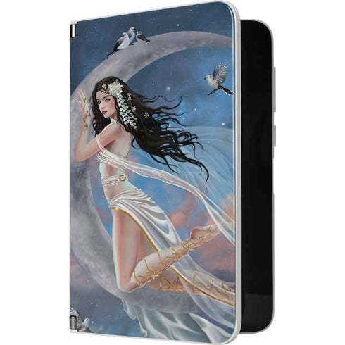 Fairy on Moon with Birds by Nene Thomas Surface Duo Skin