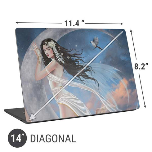 Fairy on Moon with Birds by Nene Thomas Universal Laptop 14in (11.4 x 8.2in) Skin