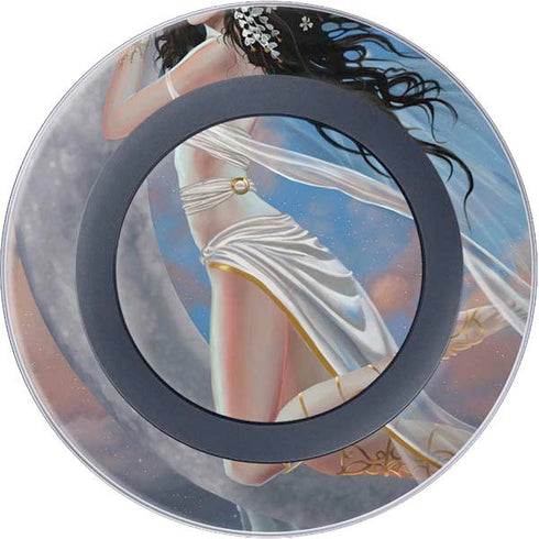 Fairy on Moon with Birds by Nene Thomas Wireless Charger Skin