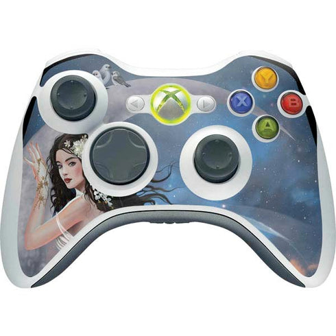 Fairy on Moon with Birds by Nene Thomas Xbox 360 Wireless Controller Skin