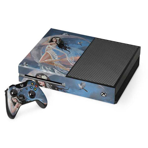 Fairy on Moon with Birds by Nene Thomas Xbox One Console and Controller Bundle Skin