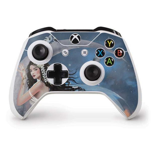 Fairy on Moon with Birds by Nene Thomas Xbox One S Controller Skin