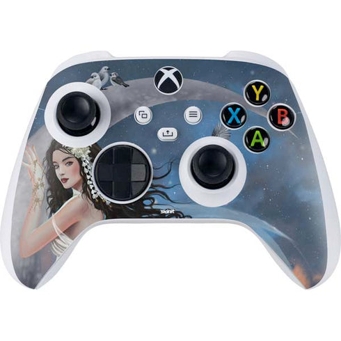Fairy on Moon with Birds by Nene Thomas Xbox Series S Controller Skin