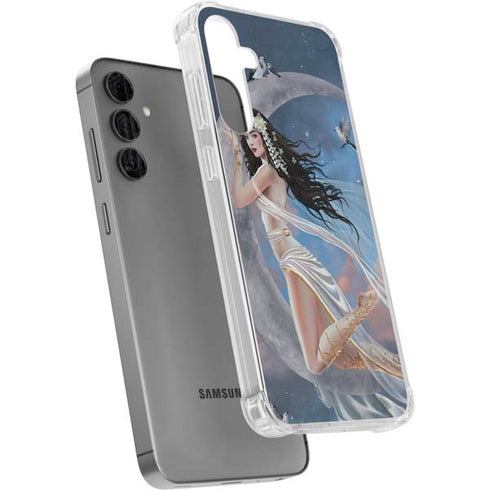Fairy on Moon with Birds by Nene Thomas Galaxy S24 Plus Clear Case