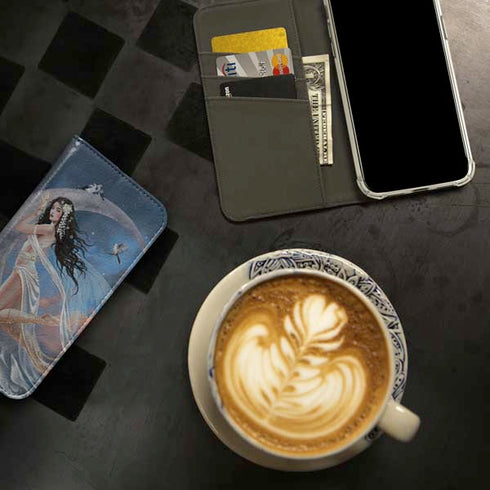 Fairy on Moon with Birds by Nene Thomas iPhone 15 Pro Folio Case