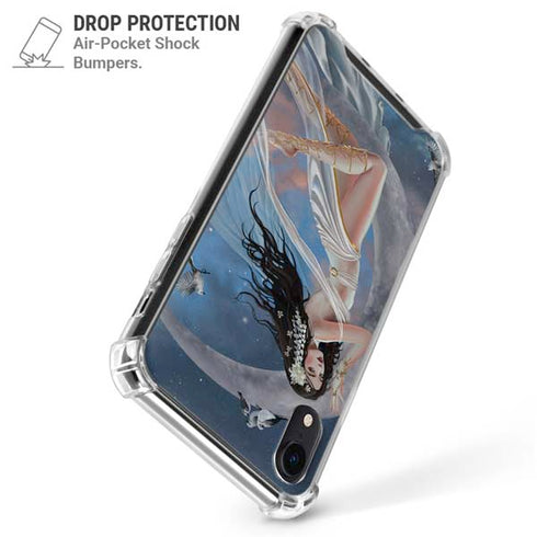 Fairy on Moon with Birds by Nene Thomas iPhone XR Clear Case