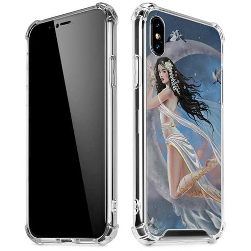 Fairy on Moon with Birds by Nene Thomas iPhone XS Max Clear Case