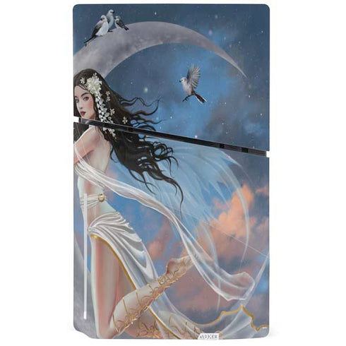 Fairy on Moon with Birds by Nene Thomas PS5 Slim Disk Bundle Skin