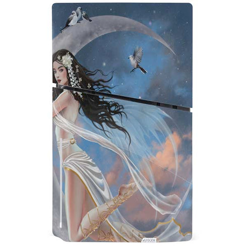 Fairy on Moon with Birds by Nene Thomas PS5 Slim Disk Console Skin