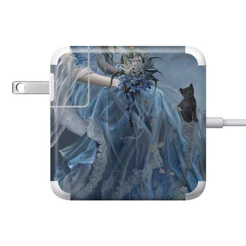 Fairy with Black Cat Sitting on Moon by Nene Thomas 85W Power Adapter (15 and 17 inch MacBook Pro Charger) Skin