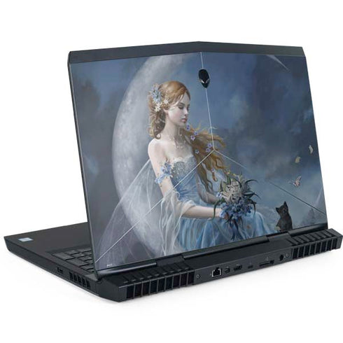 Fairy with Black Cat Sitting on Moon by Nene Thomas Dell Alienware Skin