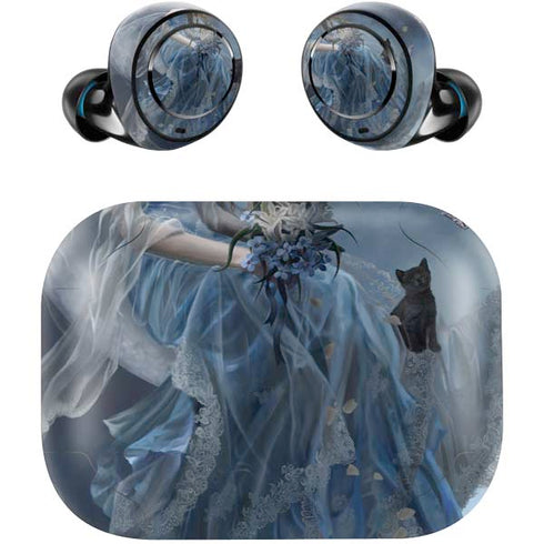 Fairy with Black Cat Sitting on Moon by Nene Thomas Amazon Echo Buds Skin