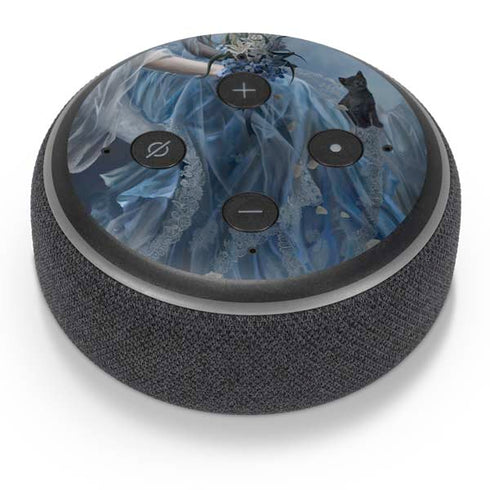 Fairy with Black Cat Sitting on Moon by Nene Thomas Amazon Echo Dot Skin