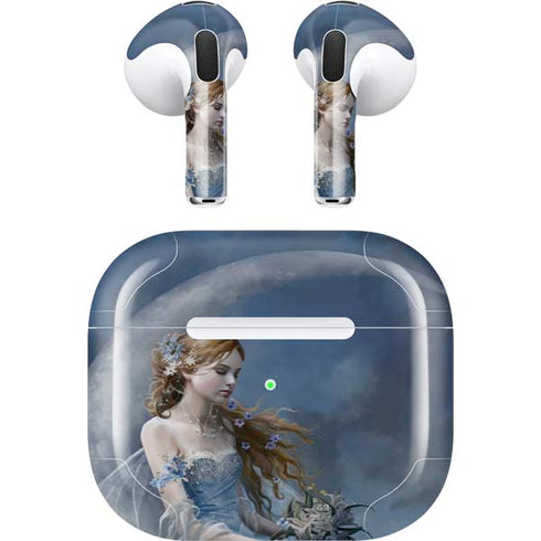 Fairy with Black Cat Sitting on Moon by Nene Thomas Apple AirPods (3rd Gen 2021) Skin