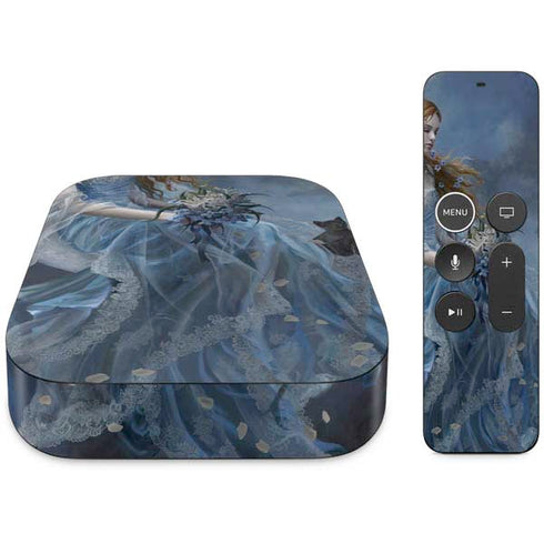 Fairy with Black Cat Sitting on Moon by Nene Thomas Apple TV Skin