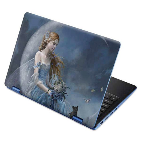 Fairy with Black Cat Sitting on Moon by Nene Thomas Aspire R11 11.6in Skin