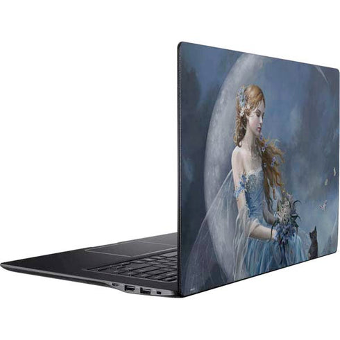 Fairy with Black Cat Sitting on Moon by Nene Thomas Ativ Book 9 (15.6in 2014) Skin