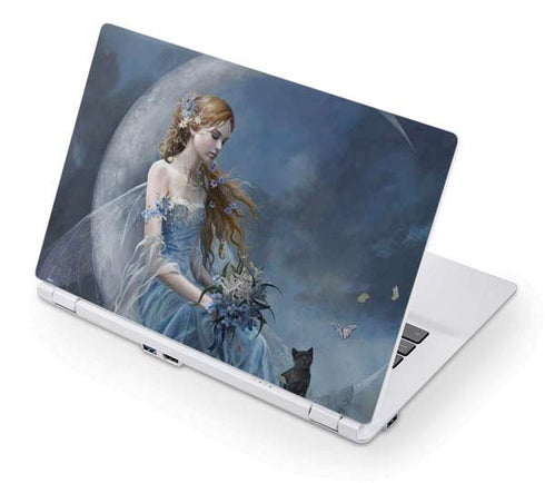 Fairy with Black Cat Sitting on Moon by Nene Thomas Acer Chromebook Skin