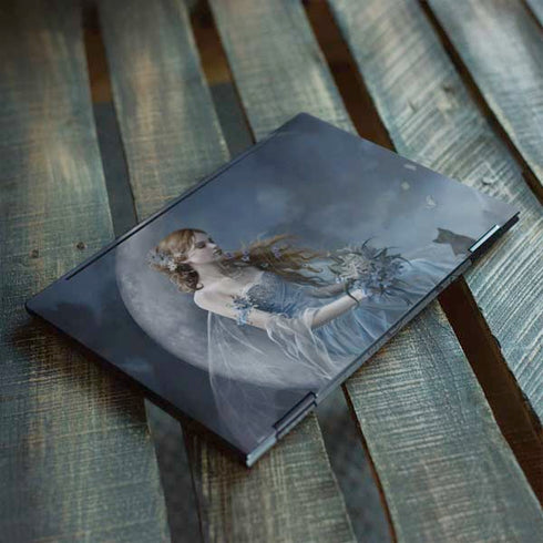 Fairy with Black Cat Sitting on Moon by Nene Thomas HP Envy Skin