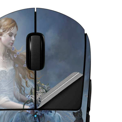 Fairy with Black Cat Sitting on Moon by Nene Thomas G Pro Wireless Gaming Mouse Skin