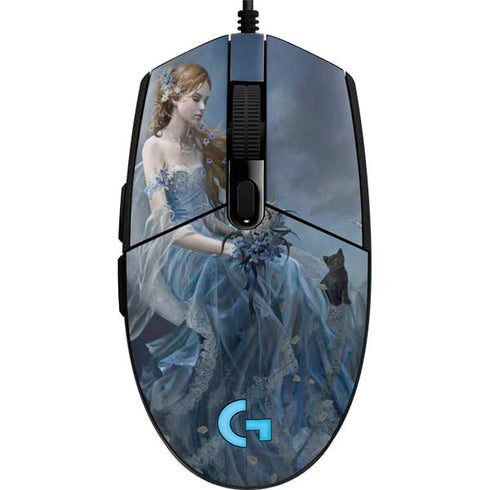 Fairy with Black Cat Sitting on Moon by Nene Thomas G203 Prodigy RGB Wired Gaming Mouse Skin
